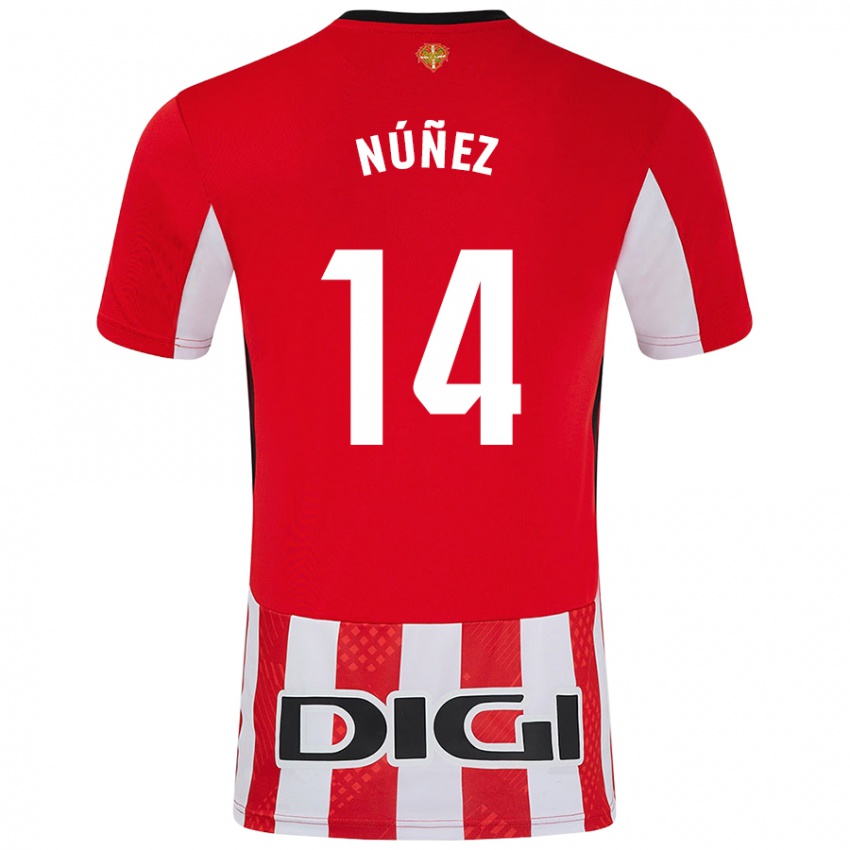 Børn Unai Núñez #14 Rød Hvid Hjemmebane Spillertrøjer 2024/25 Trøje T-Shirt