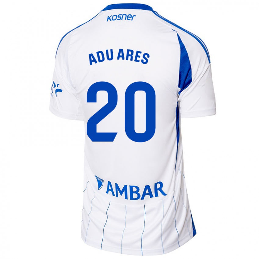 Børn Adu Ares #20 Rød Hvid Hjemmebane Spillertrøjer 2024/25 Trøje T-Shirt