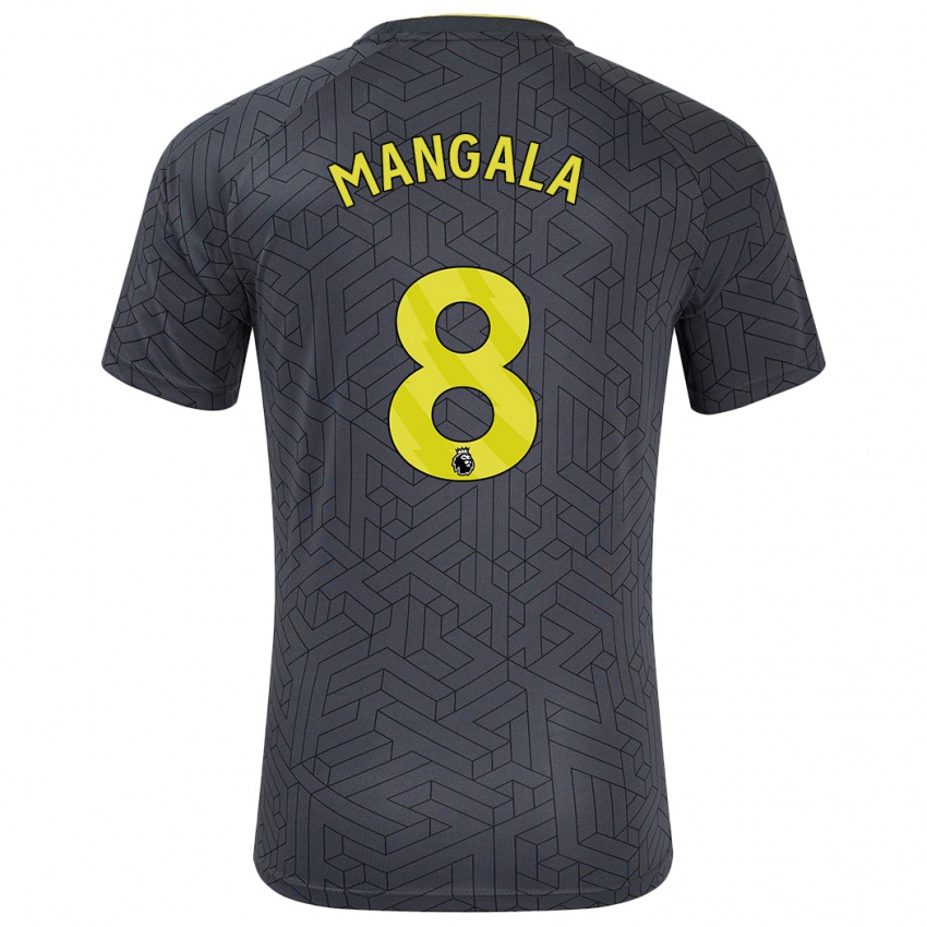 Børn Orel Mangala #8 Sort Gul Udebane Spillertrøjer 2024/25 Trøje T-Shirt