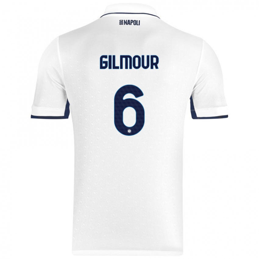 Børn Billy Gilmour #6 Hvid Kongeblå Udebane Spillertrøjer 2024/25 Trøje T-Shirt