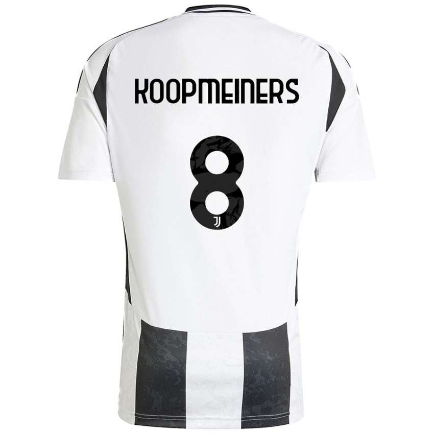 Børn Teun Koopmeiners #8 Hvid Sort Hjemmebane Spillertrøjer 2024/25 Trøje T-Shirt