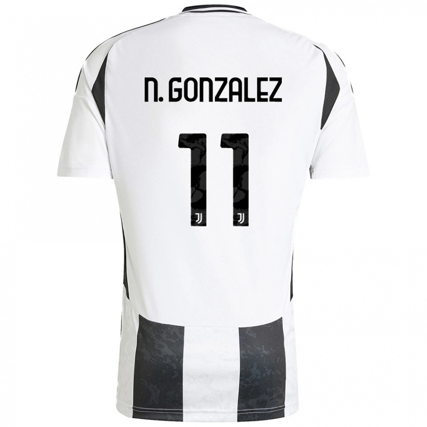 Børn Nicolás González #11 Hvid Sort Hjemmebane Spillertrøjer 2024/25 Trøje T-Shirt