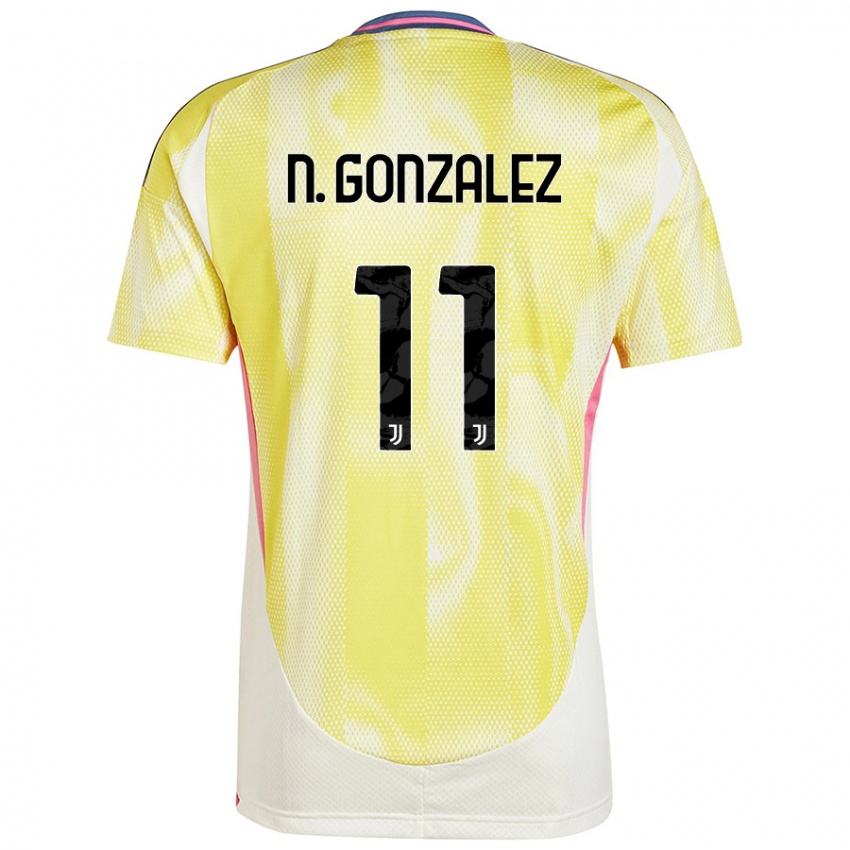 Børn Nicolás González #11 Solgul Udebane Spillertrøjer 2024/25 Trøje T-Shirt