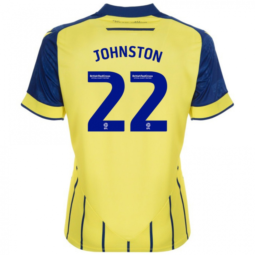 Børn Mikey Johnston #22 Gul Blå Udebane Spillertrøjer 2024/25 Trøje T-Shirt