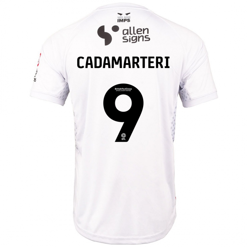 Børn Bailey Cadamarteri #9 Rød Hvid Udebane Spillertrøjer 2024/25 Trøje T-Shirt