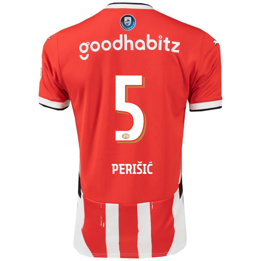 Mænd Ivan Perisic #5 Rød Hvid Hjemmebane Spillertrøjer 2024/25 Trøje T-Shirt