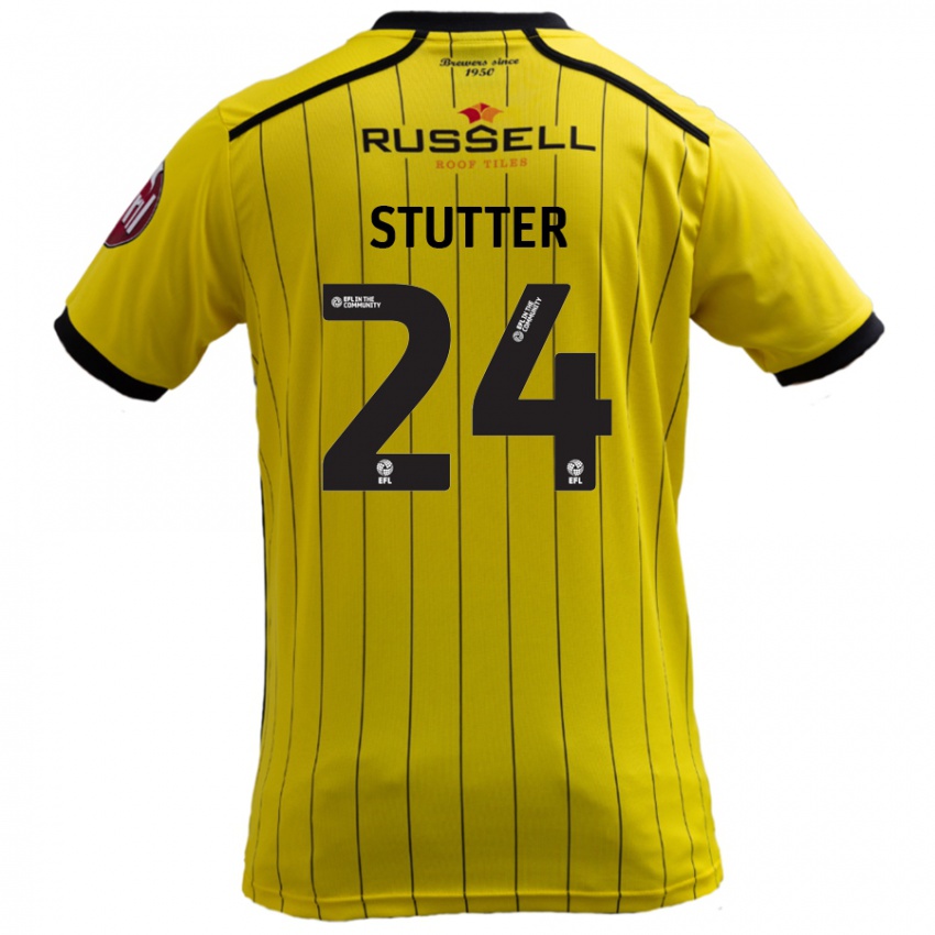 Mænd Ronnie Stutter #24 Gul Hjemmebane Spillertrøjer 2024/25 Trøje T-Shirt