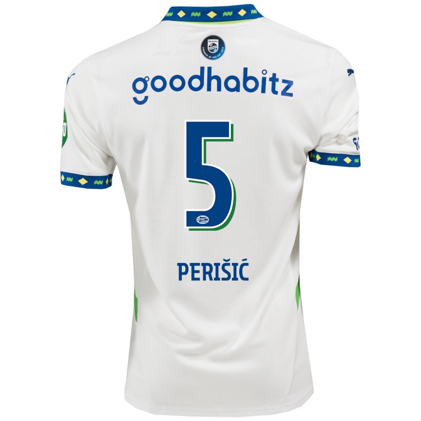 Mænd Ivan Perisic #5 Hvid Mørkeblå Tredje Sæt Spillertrøjer 2024/25 Trøje T-Shirt