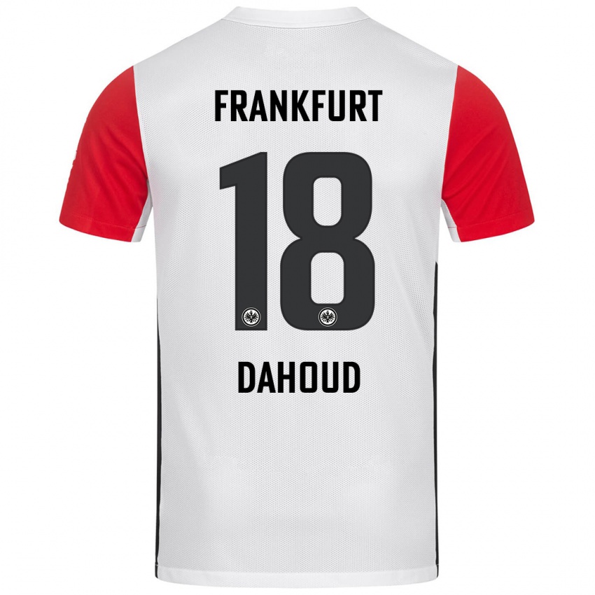 Mænd Mahmoud Dahoud #18 Hvid Rød Hjemmebane Spillertrøjer 2024/25 Trøje T-Shirt