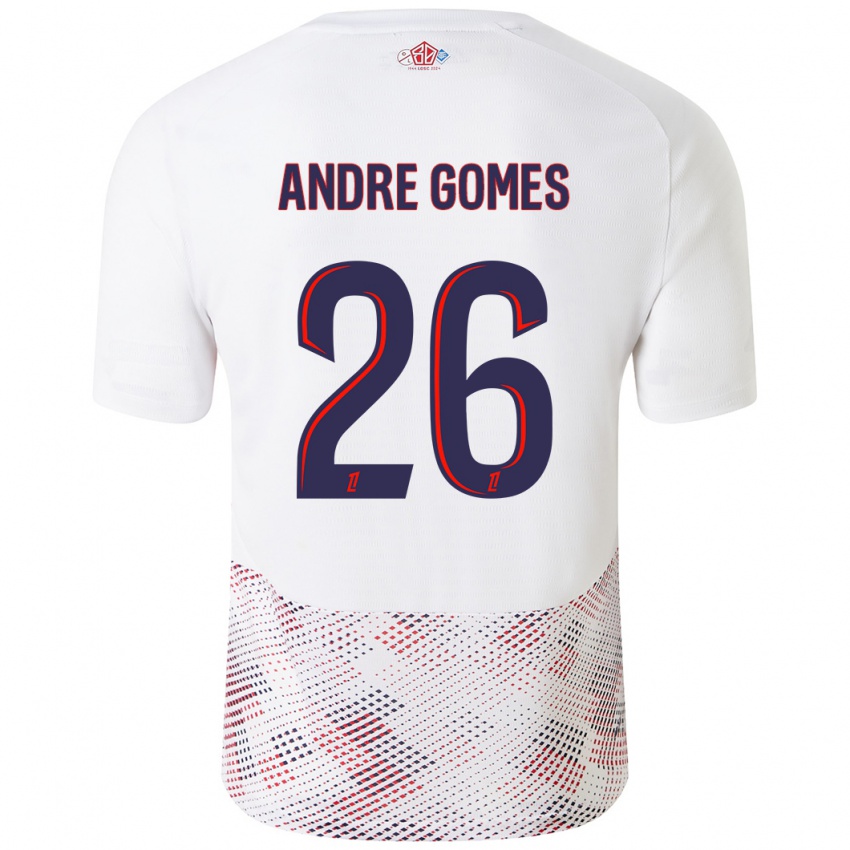 Mænd Andre Gomes #26 Hvid Kongeblå Udebane Spillertrøjer 2024/25 Trøje T-Shirt