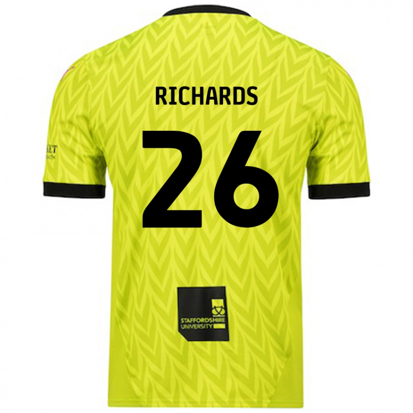 Mænd Rico Richards #26 Fluorescerende Grøn Udebane Spillertrøjer 2024/25 Trøje T-Shirt