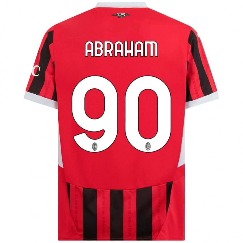 Mænd Tammy Abraham #90 Rød Sort Hjemmebane Spillertrøjer 2024/25 Trøje T-Shirt