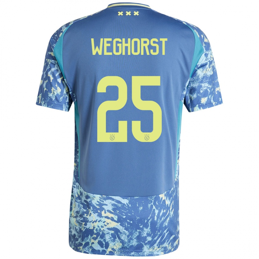 Mænd Wout Weghorst #25 Grå Blå Gul Udebane Spillertrøjer 2024/25 Trøje T-Shirt