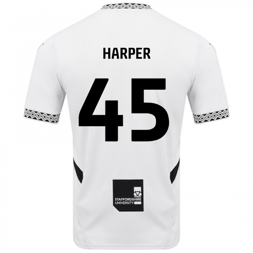 Mænd Rekeem Harper #45 Hvid Hjemmebane Spillertrøjer 2024/25 Trøje T-Shirt