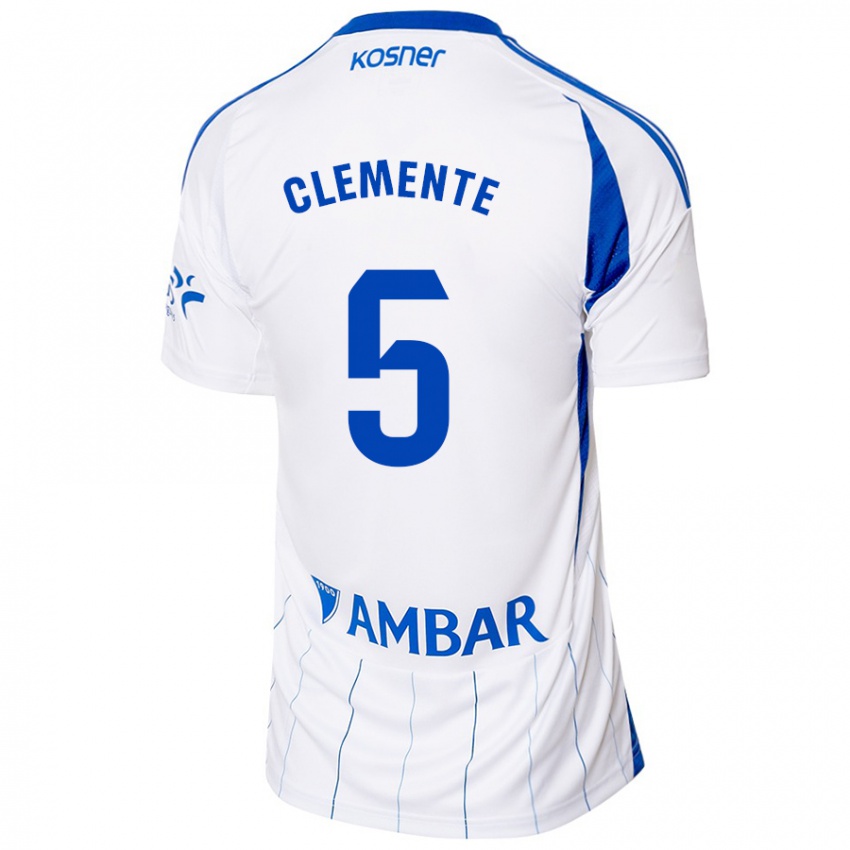 Mænd Enrique Clemente #5 Rød Hvid Hjemmebane Spillertrøjer 2024/25 Trøje T-Shirt