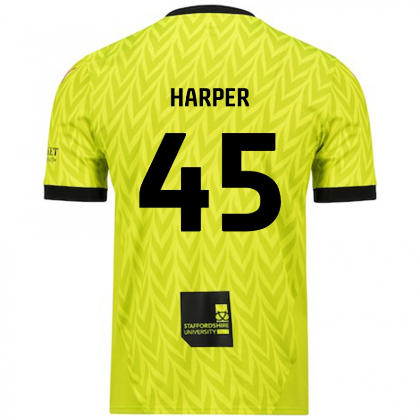 Mænd Rekeem Harper #45 Fluorescerende Grøn Udebane Spillertrøjer 2024/25 Trøje T-Shirt