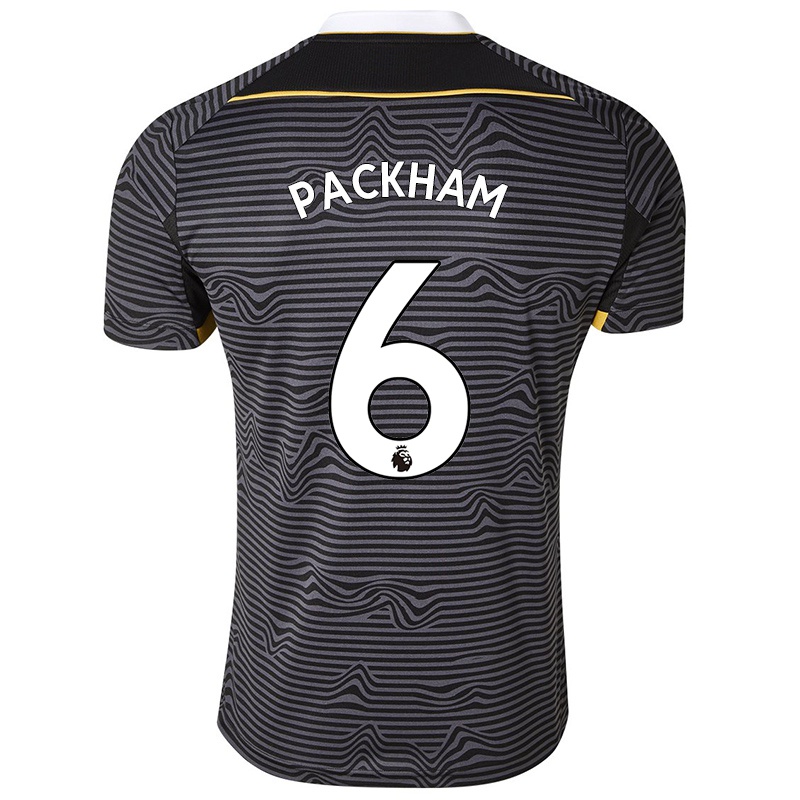 Kvinder Ellan Packham #6 Sort Udebane Spillertrøjer 2021/22 Trøje T-shirt