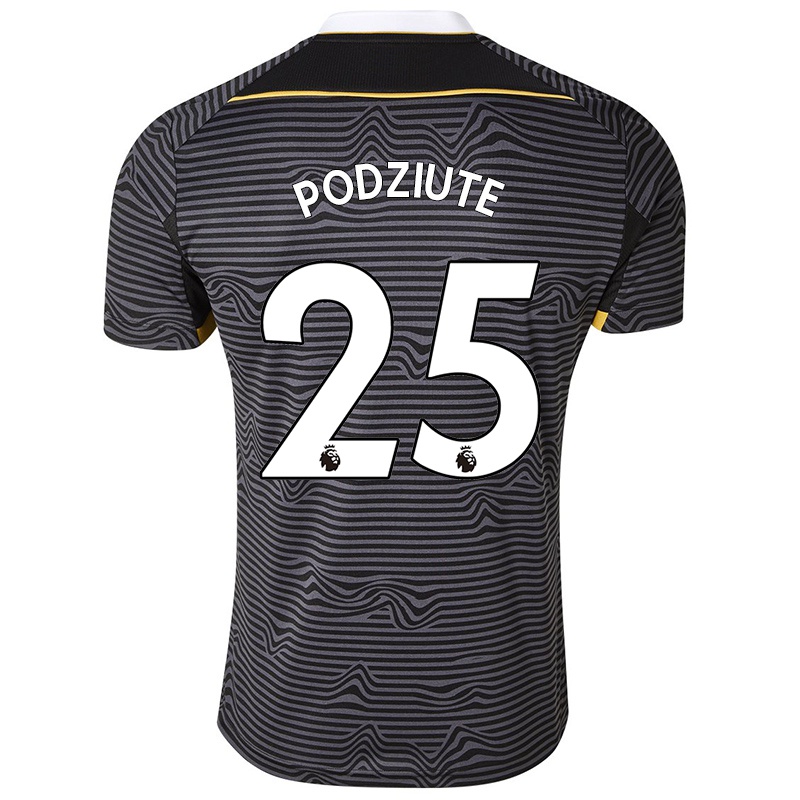 Kvinder Dominyka Podziute #25 Sort Udebane Spillertrøjer 2021/22 Trøje T-shirt