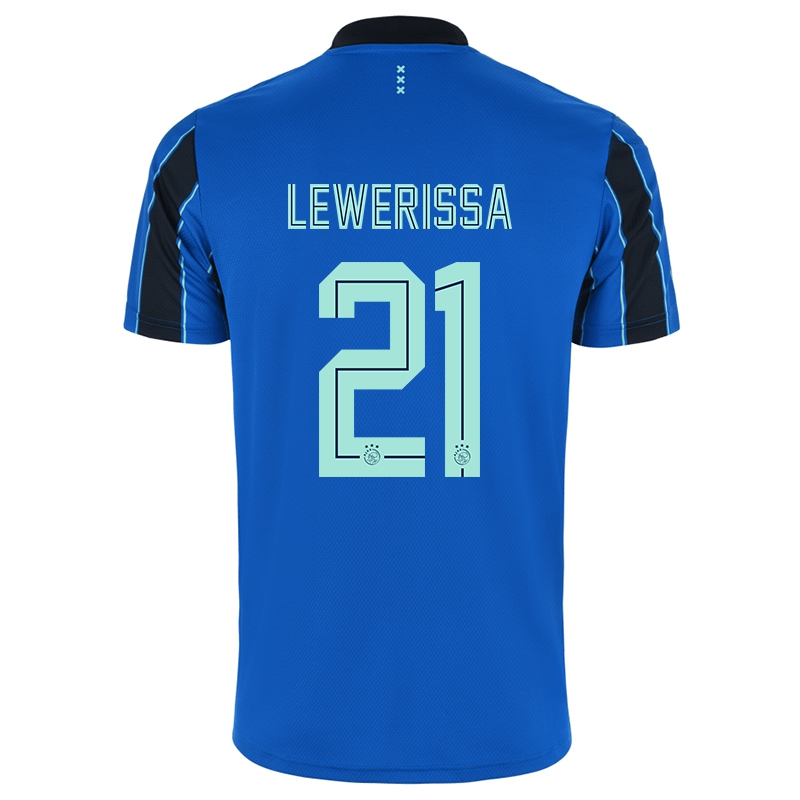 Kvinder Vanity Lewerissa #21 Blå Sort Udebane Spillertrøjer 2021/22 Trøje T-shirt