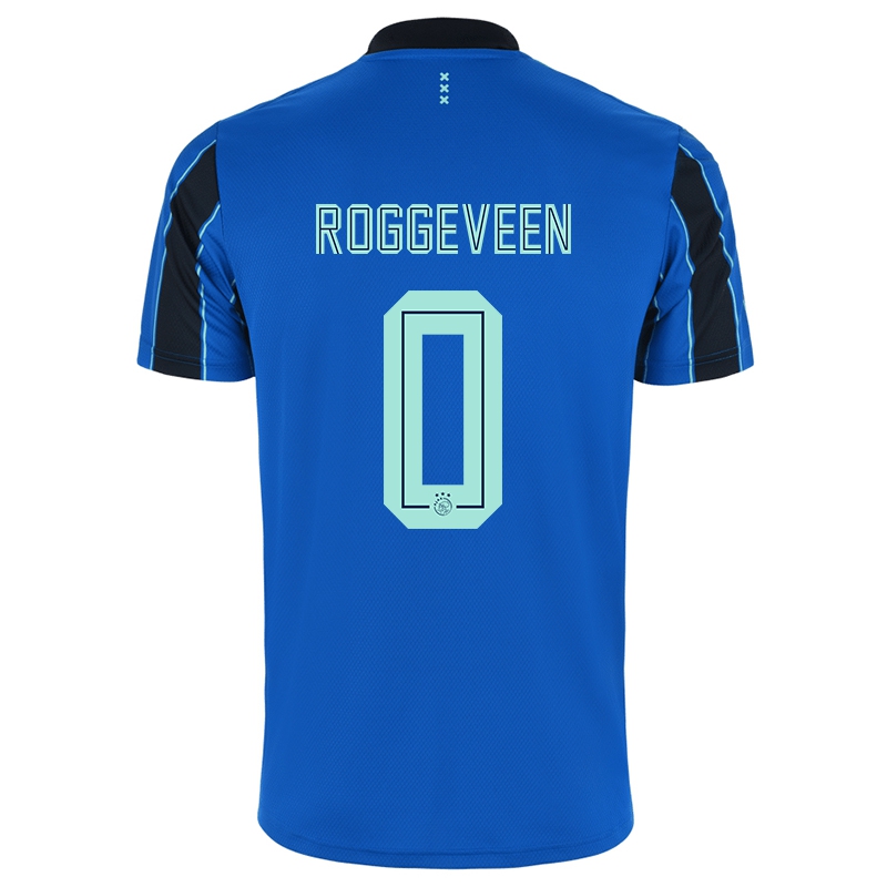 Kvinder Joey Roggeveen #0 Blå Sort Udebane Spillertrøjer 2021/22 Trøje T-shirt