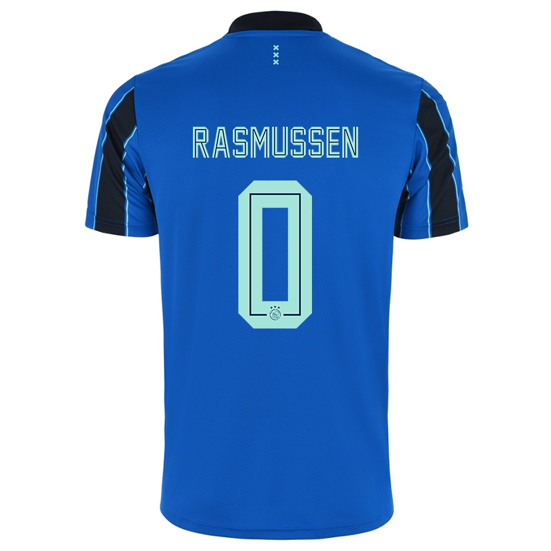 Kvinder Christian Rasmussen #0 Blå Sort Udebane Spillertrøjer 2021/22 Trøje T-shirt