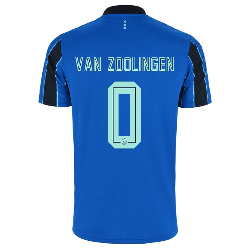 Kvinder Glenn Van Zoolingen #0 Blå Sort Udebane Spillertrøjer 2021/22 Trøje T-shirt
