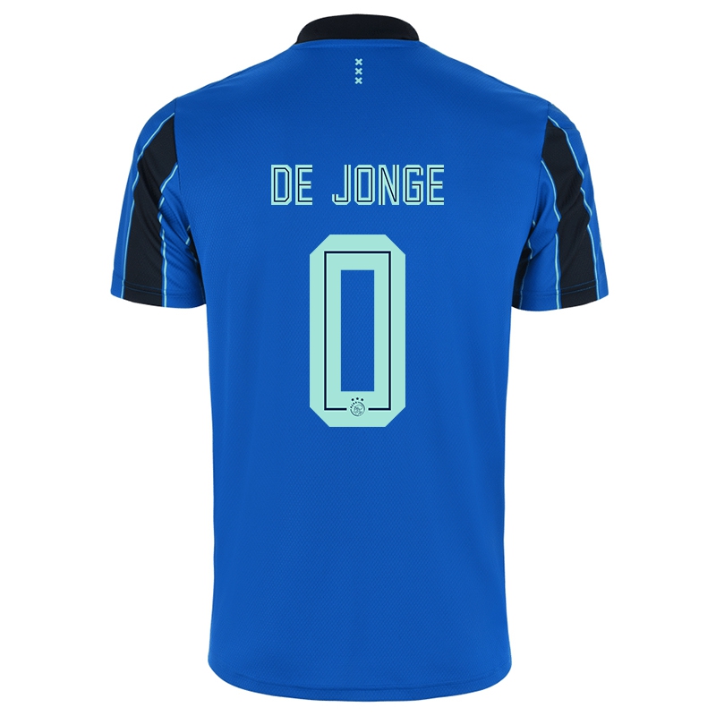Kvinder Romano De Jonge #0 Blå Sort Udebane Spillertrøjer 2021/22 Trøje T-shirt