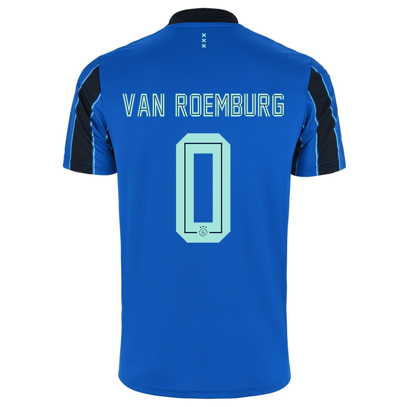 Kvinder Timo Van Roemburg #0 Blå Sort Udebane Spillertrøjer 2021/22 Trøje T-shirt