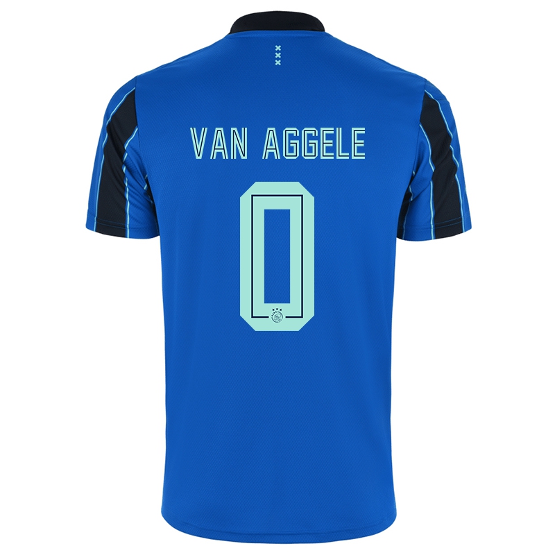 Kvinder Michel Van Aggele #0 Blå Sort Udebane Spillertrøjer 2021/22 Trøje T-shirt