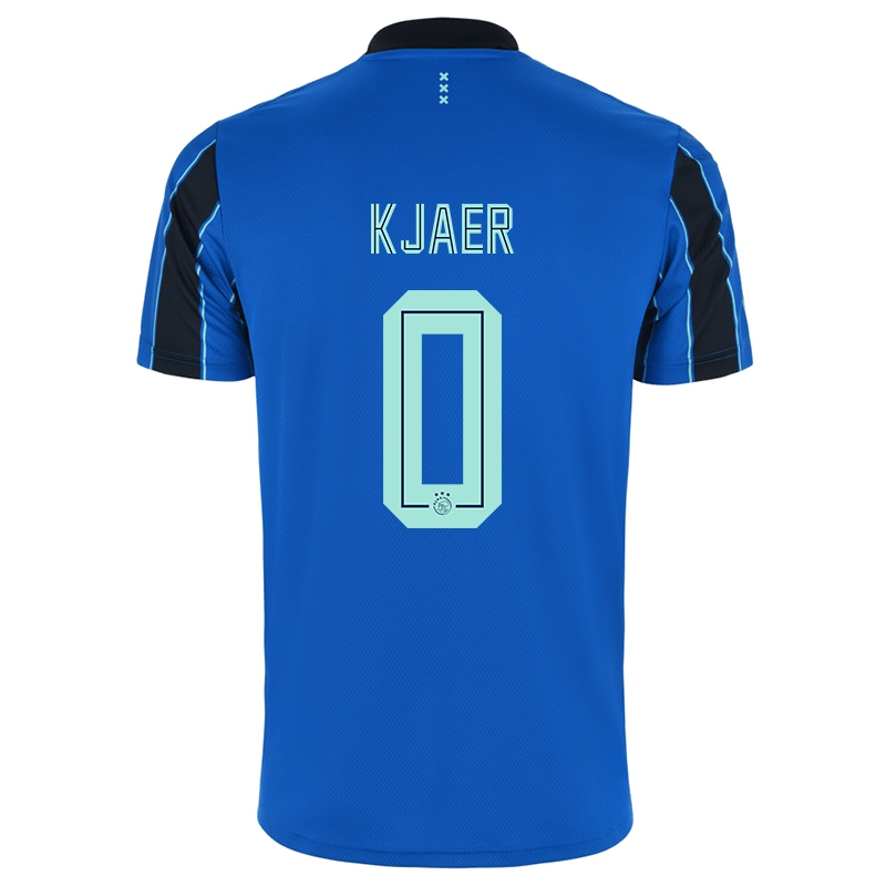 Kvinder Jeppe Kjaer #0 Blå Sort Udebane Spillertrøjer 2021/22 Trøje T-shirt