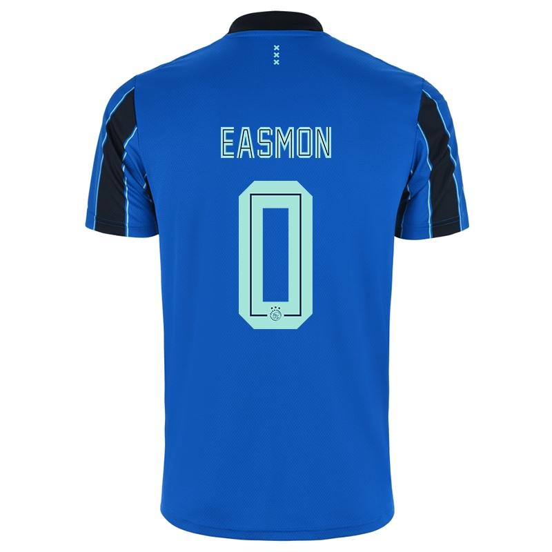 Kvinder David Easmon #0 Blå Sort Udebane Spillertrøjer 2021/22 Trøje T-shirt