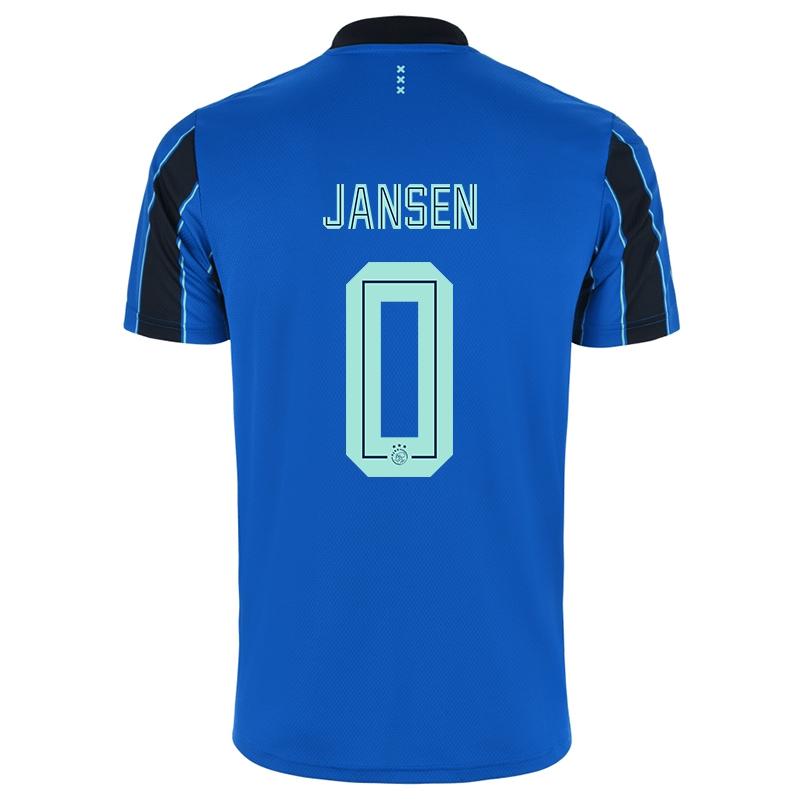 Kvinder Timo Jansen #0 Blå Sort Udebane Spillertrøjer 2021/22 Trøje T-shirt