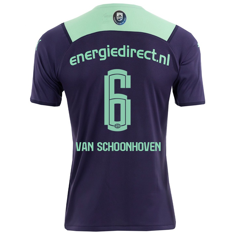 Kvinder Nurija Van Schoonhoven #6 Mørk Violet Udebane Spillertrøjer 2021/22 Trøje T-shirt