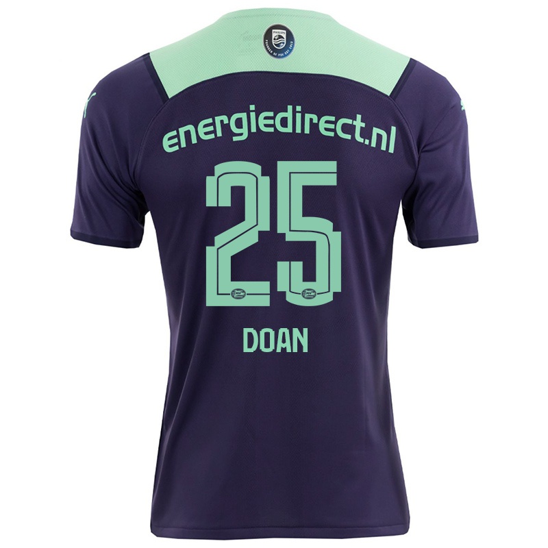 Kvinder Ritsu Doan #25 Mørk Violet Udebane Spillertrøjer 2021/22 Trøje T-shirt