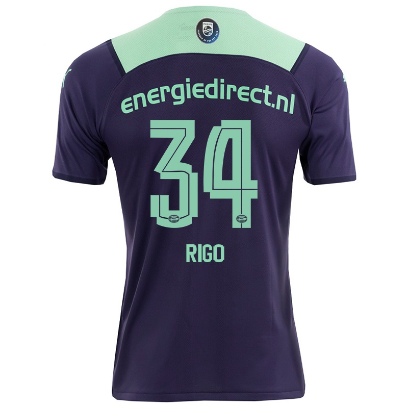 Kvinder Dante Rigo #34 Mørk Violet Udebane Spillertrøjer 2021/22 Trøje T-shirt