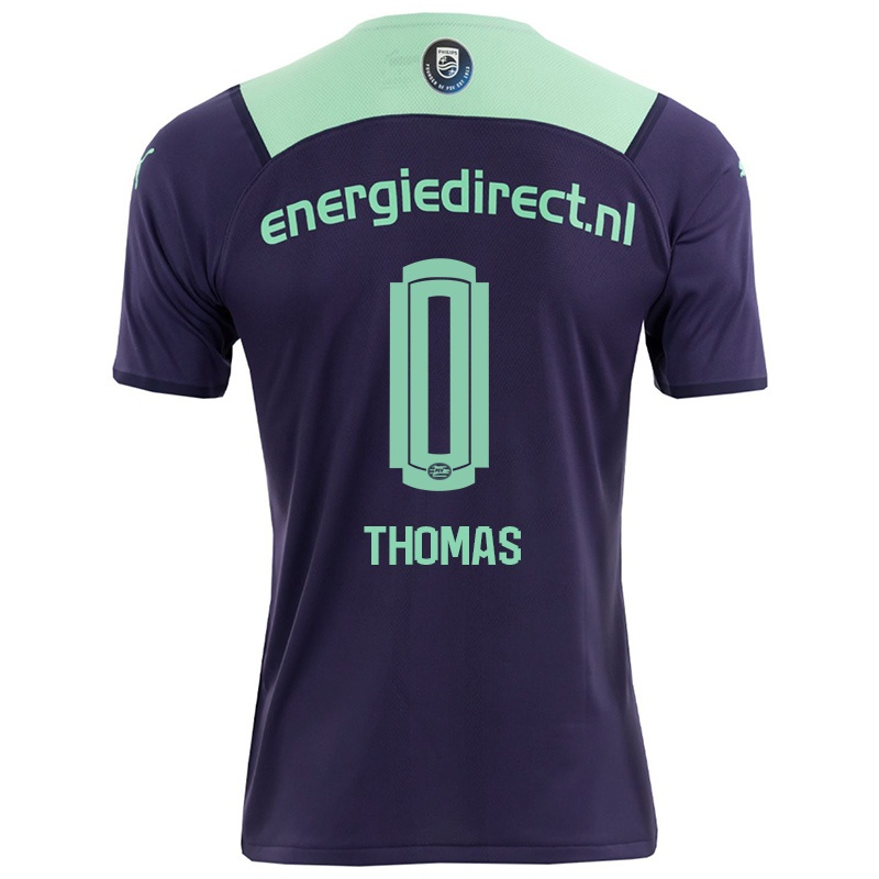 Kvinder Nigel Thomas #0 Mørk Violet Udebane Spillertrøjer 2021/22 Trøje T-shirt
