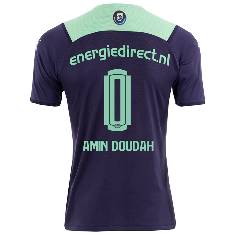 Kvinder Mohammed Amin Doudah #0 Mørk Violet Udebane Spillertrøjer 2021/22 Trøje T-shirt