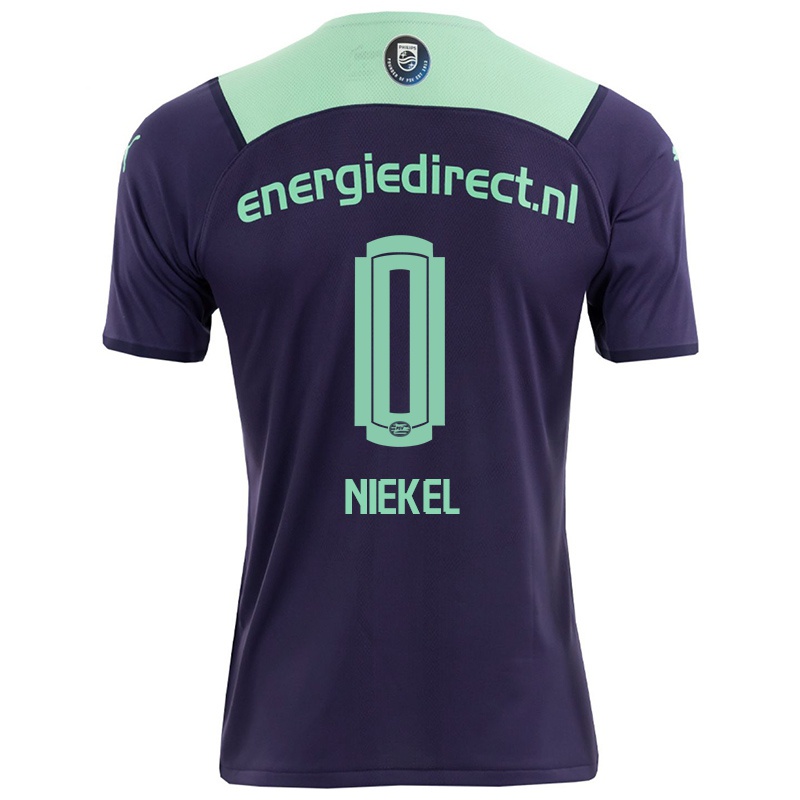 Kvinder Tijmen Niekel #0 Mørk Violet Udebane Spillertrøjer 2021/22 Trøje T-shirt