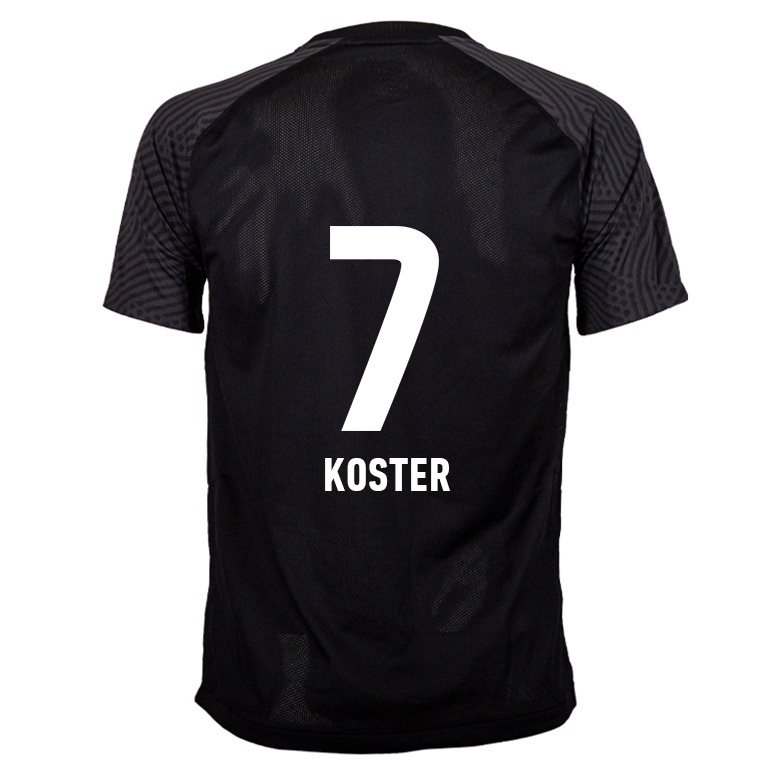 Kvinder Daphne Koster #7 Sort Udebane Spillertrøjer 2021/22 Trøje T-shirt