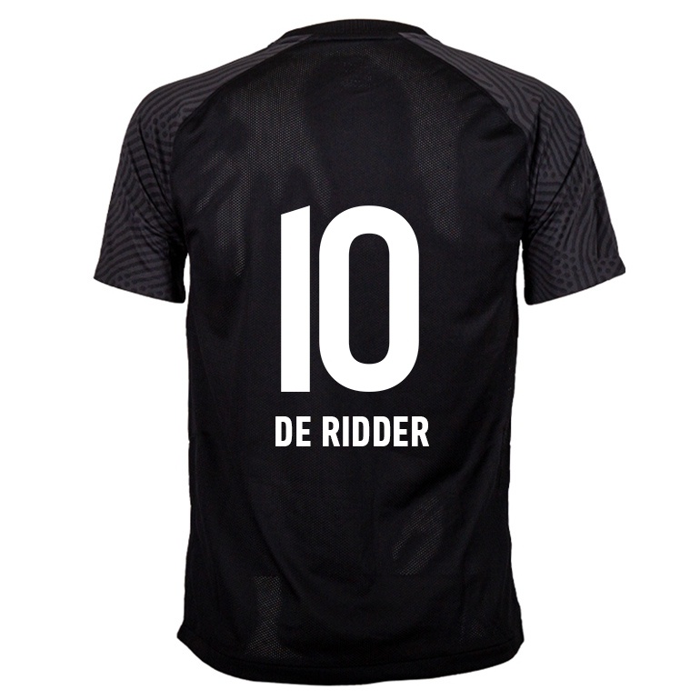 Kvinder Chantal De Ridder #10 Sort Udebane Spillertrøjer 2021/22 Trøje T-shirt