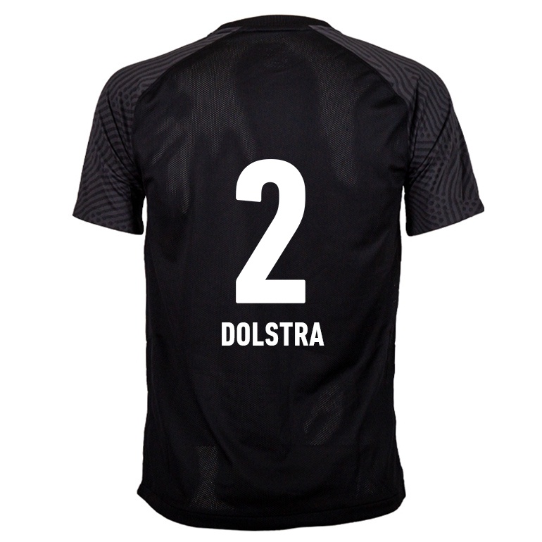 Kvinder Kim Dolstra #2 Sort Udebane Spillertrøjer 2021/22 Trøje T-shirt