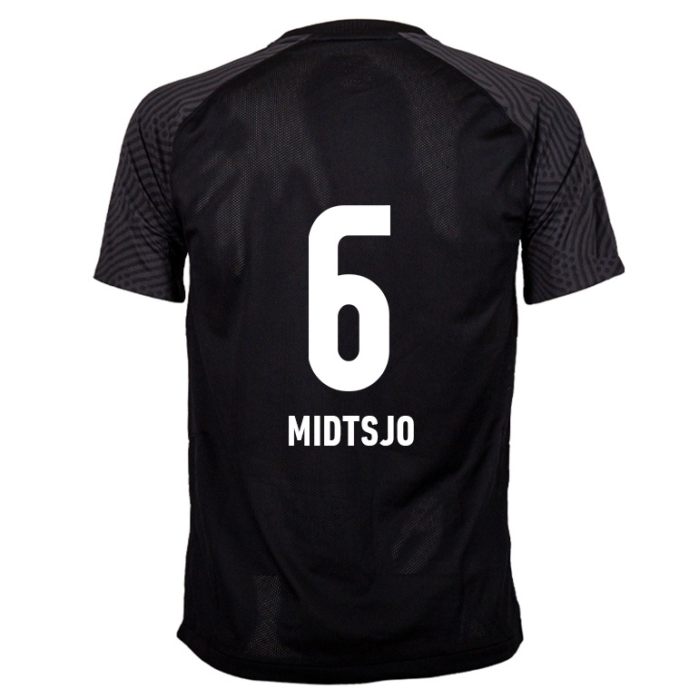 Kvinder Fredrik Midtsjo #6 Sort Udebane Spillertrøjer 2021/22 Trøje T-shirt