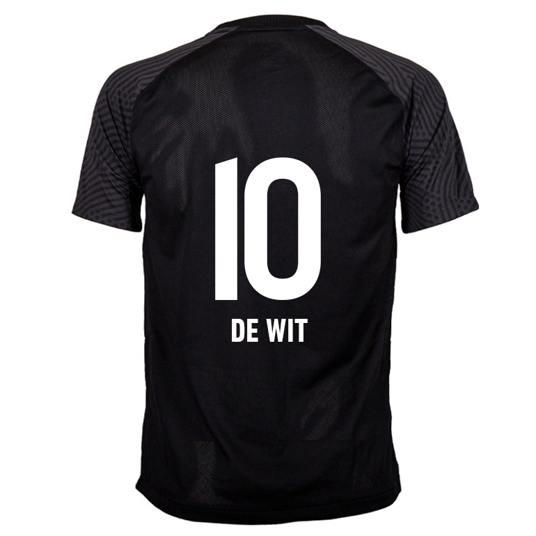 Kvinder Dani De Wit #10 Sort Udebane Spillertrøjer 2021/22 Trøje T-shirt