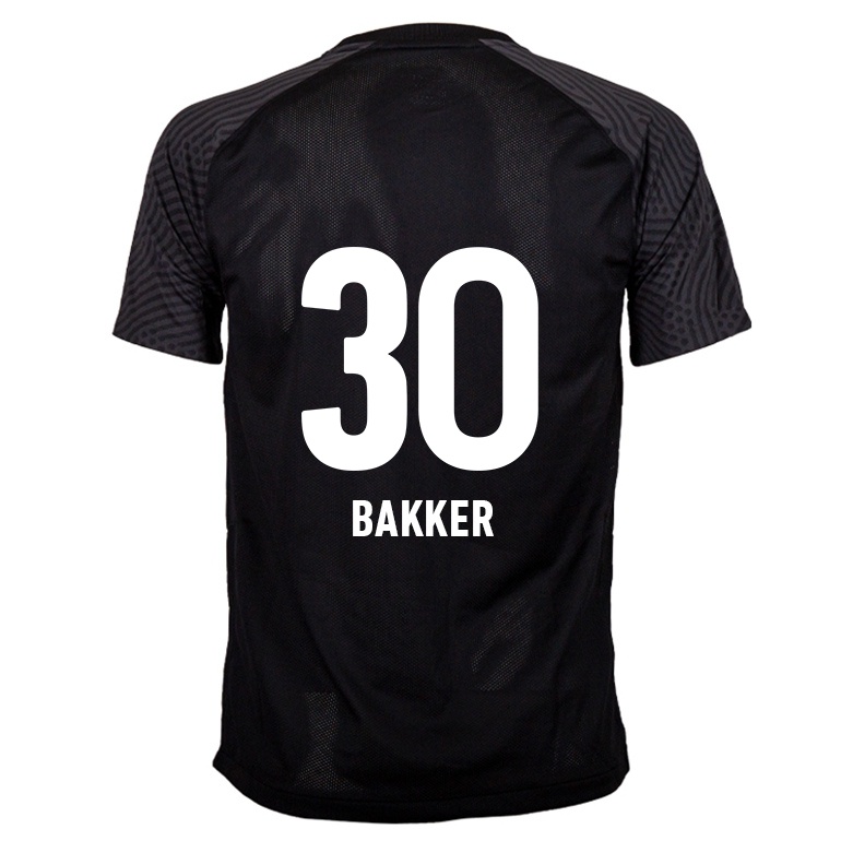 Kvinder Mees Bakker #30 Sort Udebane Spillertrøjer 2021/22 Trøje T-shirt