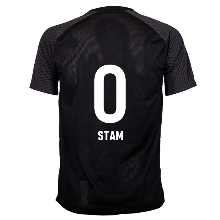 Kvinder Finn Stam #0 Sort Udebane Spillertrøjer 2021/22 Trøje T-shirt