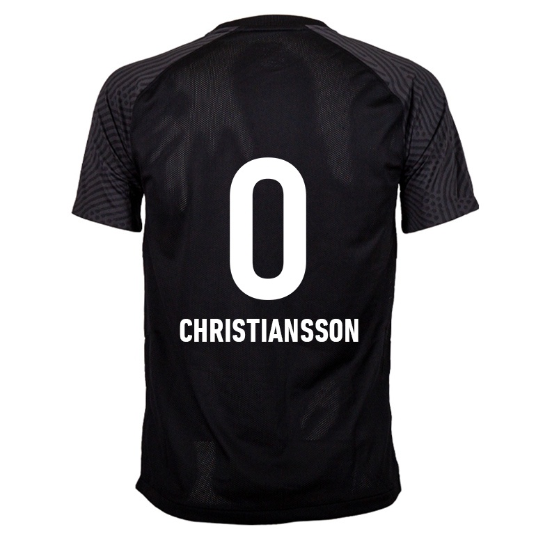 Kvinder Viktor Christiansson #0 Sort Udebane Spillertrøjer 2021/22 Trøje T-shirt