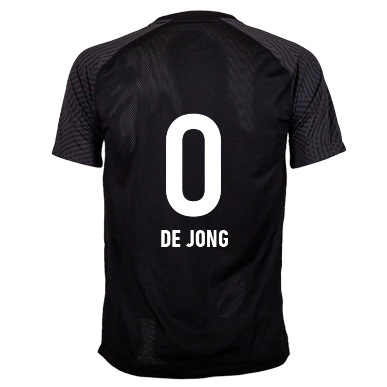 Kvinder Fedde De Jong #0 Sort Udebane Spillertrøjer 2021/22 Trøje T-shirt