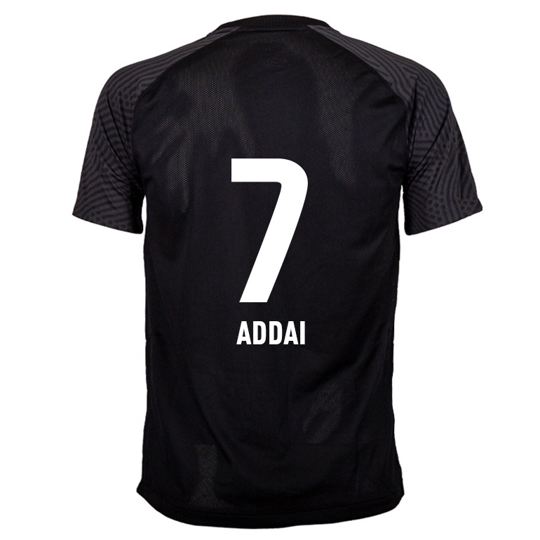 Kvinder Jayden Addai #7 Sort Udebane Spillertrøjer 2021/22 Trøje T-shirt
