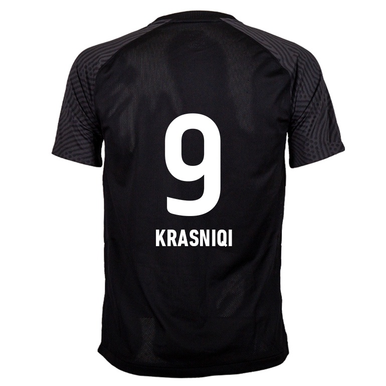 Kvinder Erald Krasniqi #9 Sort Udebane Spillertrøjer 2021/22 Trøje T-shirt