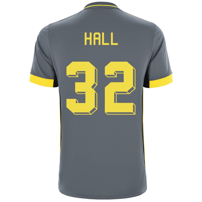 Kvinder Denzel Hall #32 Grå Sort Udebane Spillertrøjer 2021/22 Trøje T-shirt